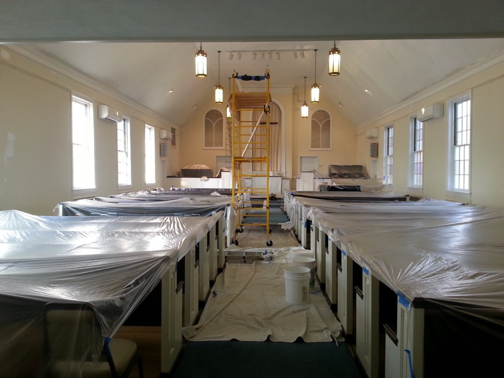 Painting the Oakton Church sanctuary 